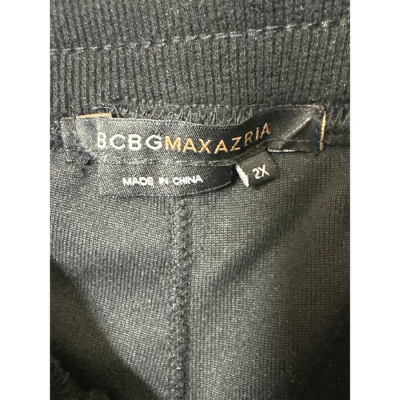 BCBGMaxazria Vintage Velour Track Pants Rhinestone Crown Logo Black Sz 2X Y2K - Picture 8 of 10
